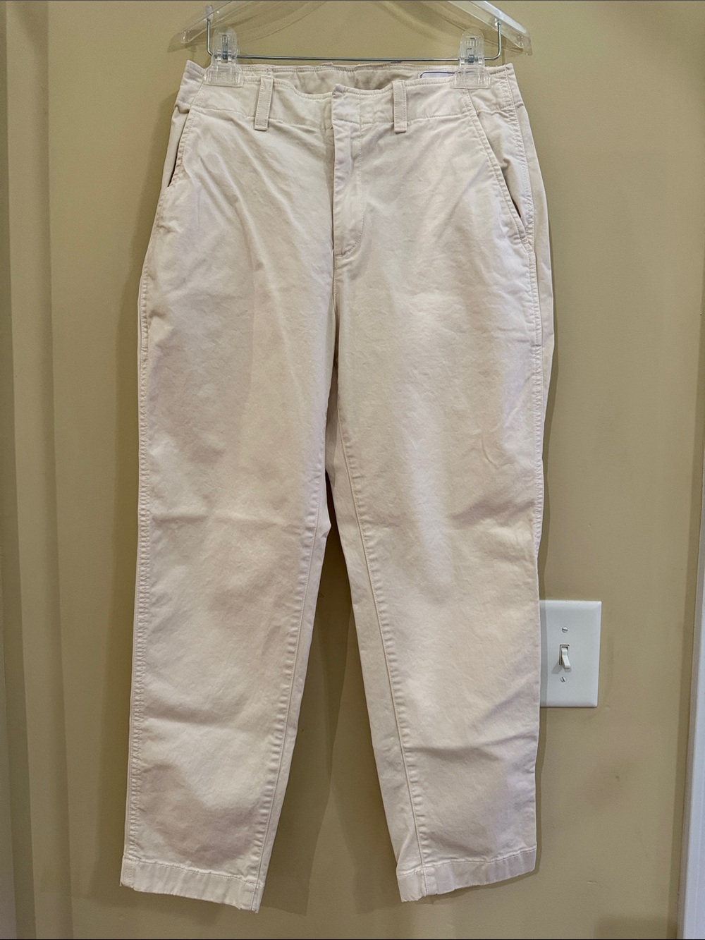 Women's Casual Straight-Leg Chino Pants in Light Beige